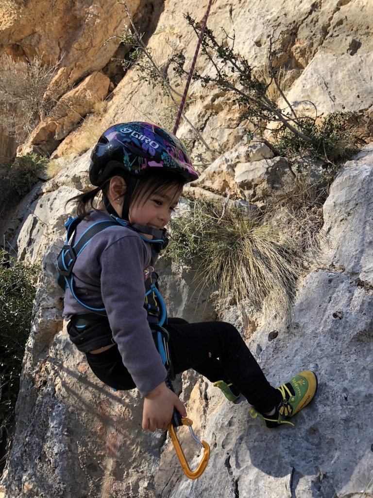 Climbing with Kids - rappelling